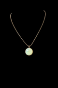 Uranium Glass Cabochon Necklace — Hand-Assembled Glow Pendant