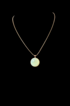 Uranium Glass Cabochon Necklace — Hand-Assembled Glow Pendant