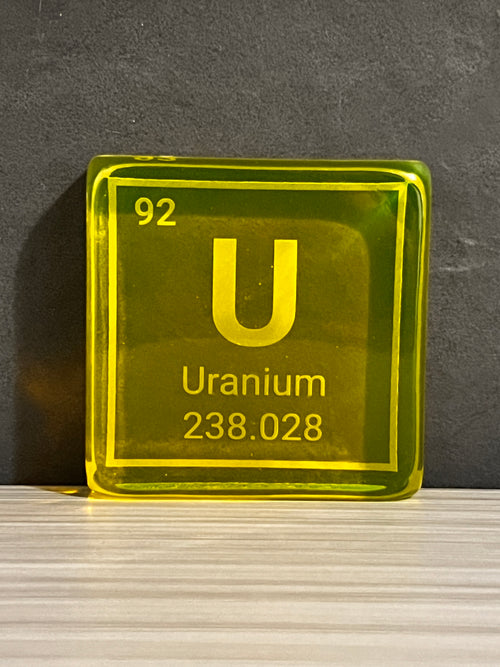 PRE-ORDER Uranium Glass Block Periodic Symbol