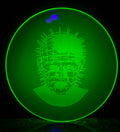 Engraved large vaseline glass disks