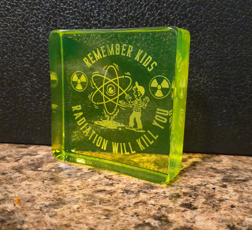 PRE-ORDER Uranium Glass Block Radiation Will Kill You